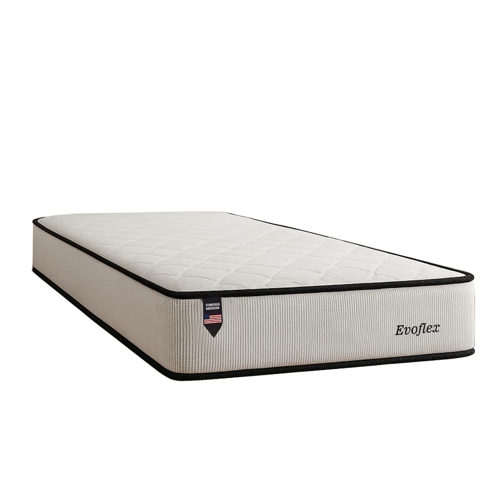 Colchão Evoflex Molas Ensacadas, Espuma D28, Firmeza Média, Antiácaro e Suporta até 130kg Por Pessoa