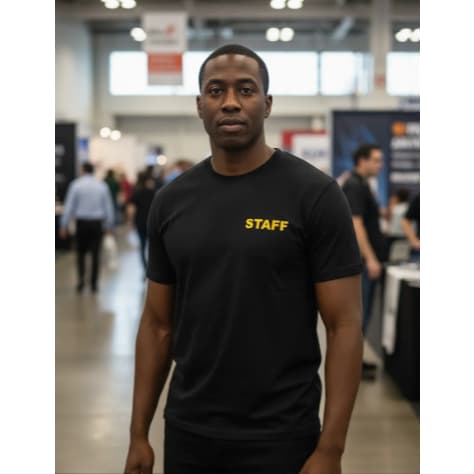 Uniforme STAFF Segurança Organização Camiseta Malha Dry Fit