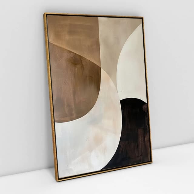 Quadro Minimalista Orgânico Curvas Fluido Abstrato Terroso Hall de Entrada Vertical Moldura E Vidro