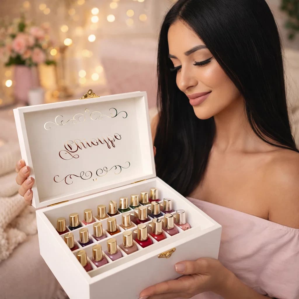 Maleta de Manicure Branca Moderna Enfeites Envio Rápido