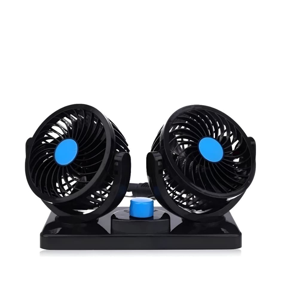Ventilador de Carro Duplo Vento Forte Com Ajuste P/ Caminhão 12v Silencioso Automotivo Forte