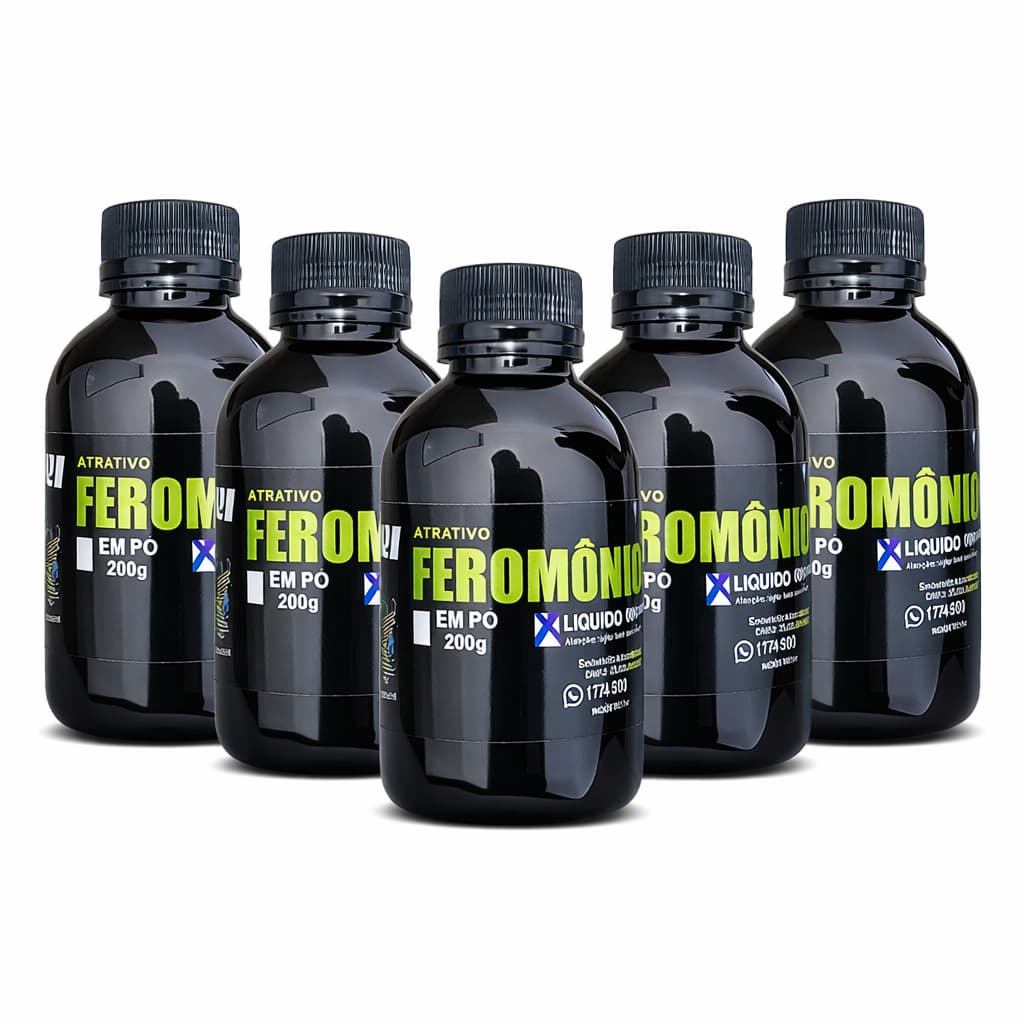 Feromônio Líquido Atrativo para Peixes 120ml Potencializador de Iscas Rações Massas e Cevas