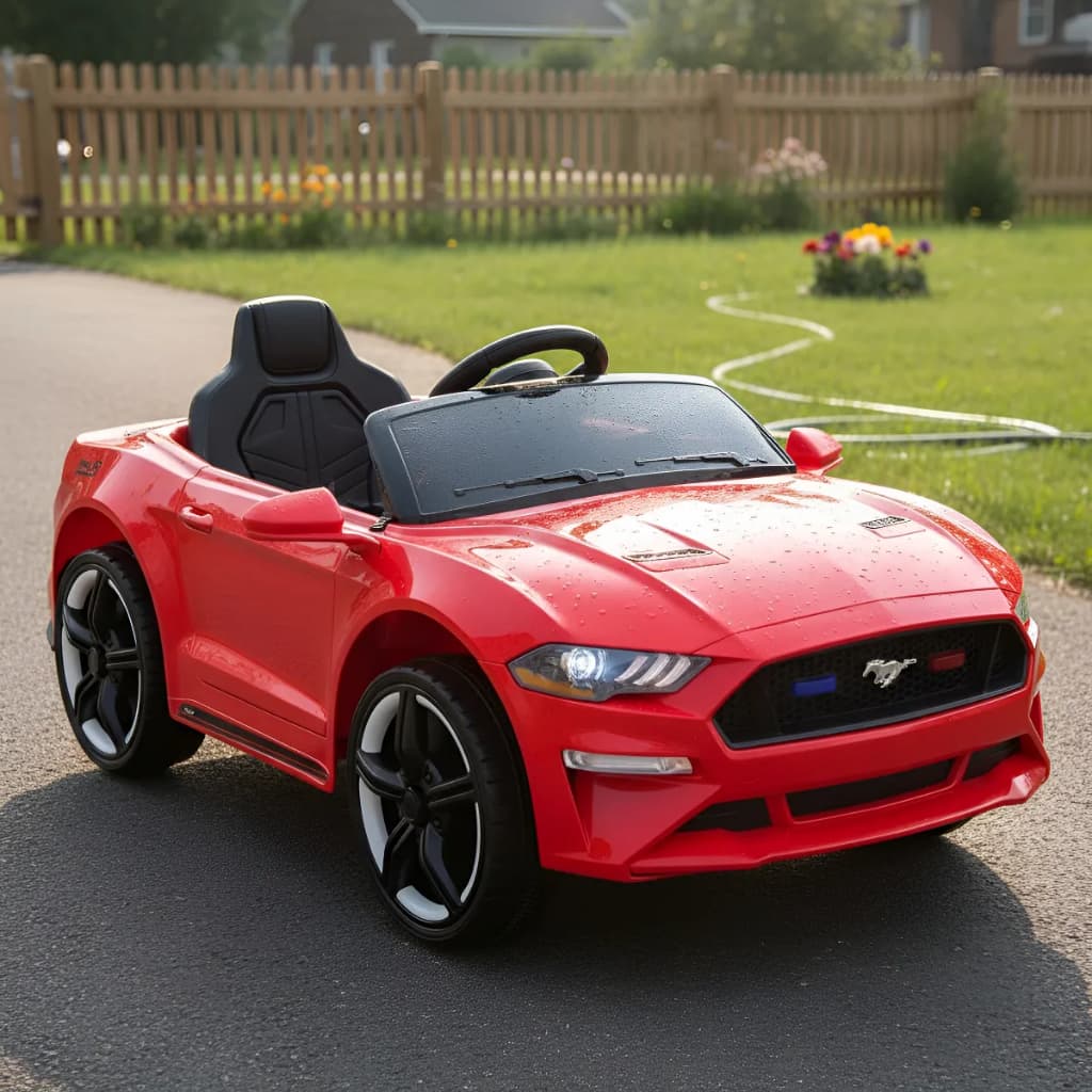 Mini Carro Elétrico Infantil 6V Vermelho com Controle Remoto Portas que Abrem Cinto de Segurança Luz Som Bateria