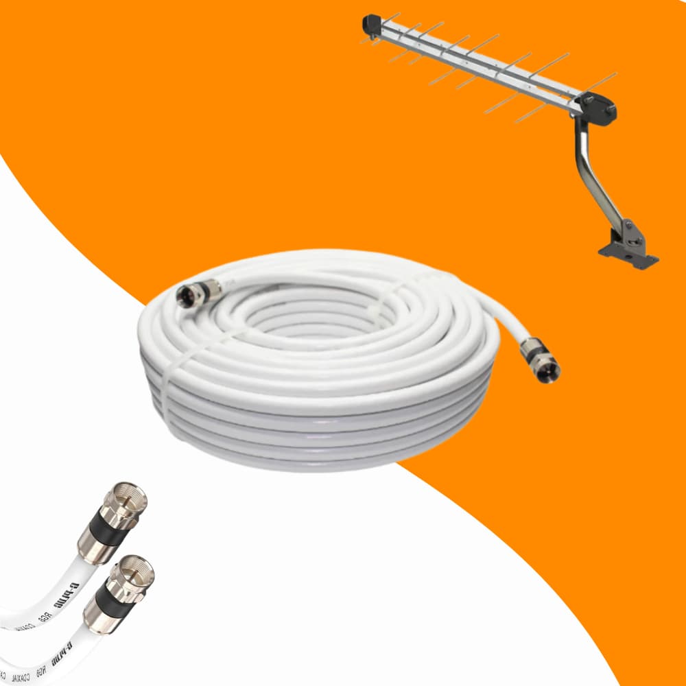 Cabo de Antena Coaxial RG6 Para TV Digital Montado