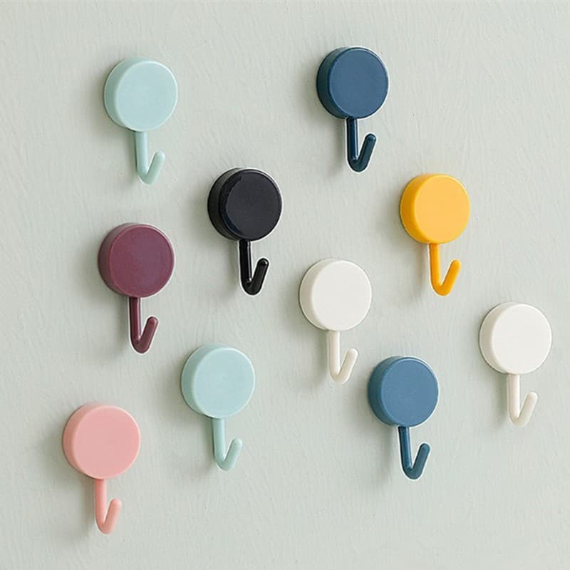 🪝 Gancho Autoadesivo Decorativo – Kit com 15 Unidades (Cores Aleatórias)
