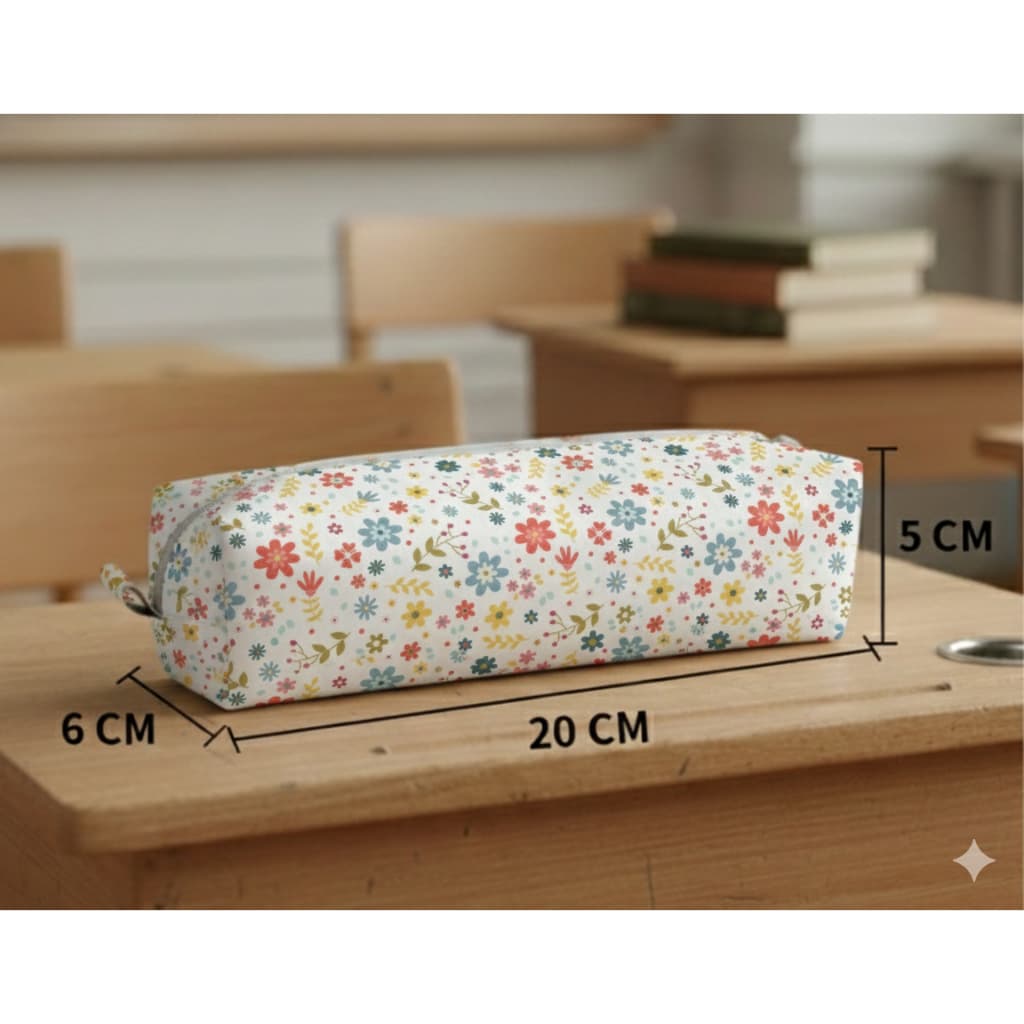 ESTOJO FLORAL MENINA 20X6CM ORGANIZE SEUS ESTUDOS COM CHARME!