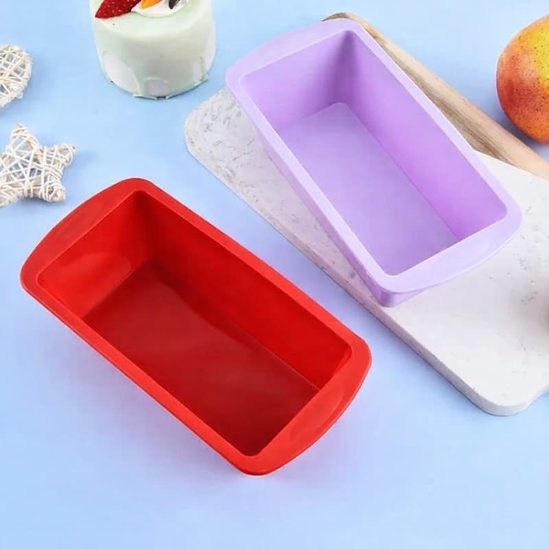 Forma de Silicone Retangular – Vermelha e Lilás 🍰