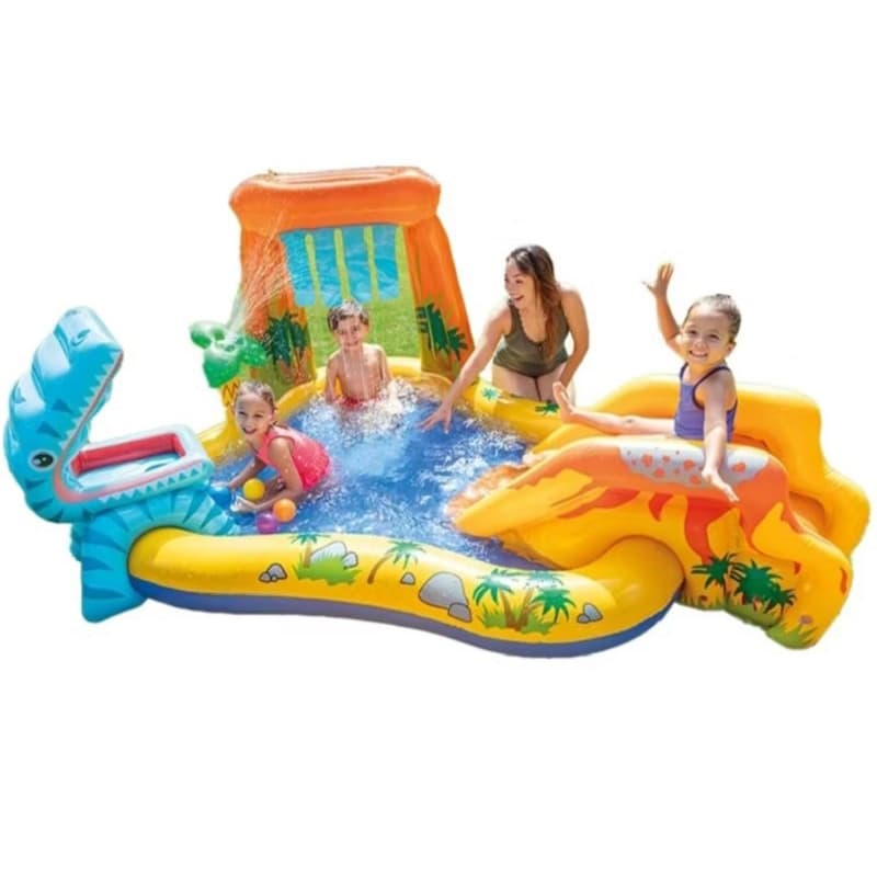 Piscina Infantil Playground Centro de Diversões Dinossauro Intex 310 litros
