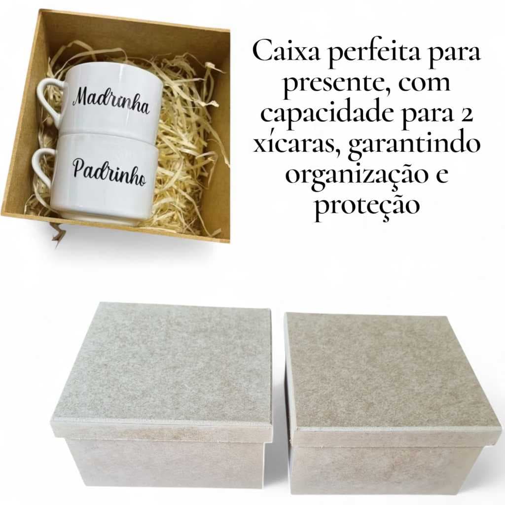 KIT COM 2 CAIXAS 15X15X8 CAIXA MADRINHA PADRINHO