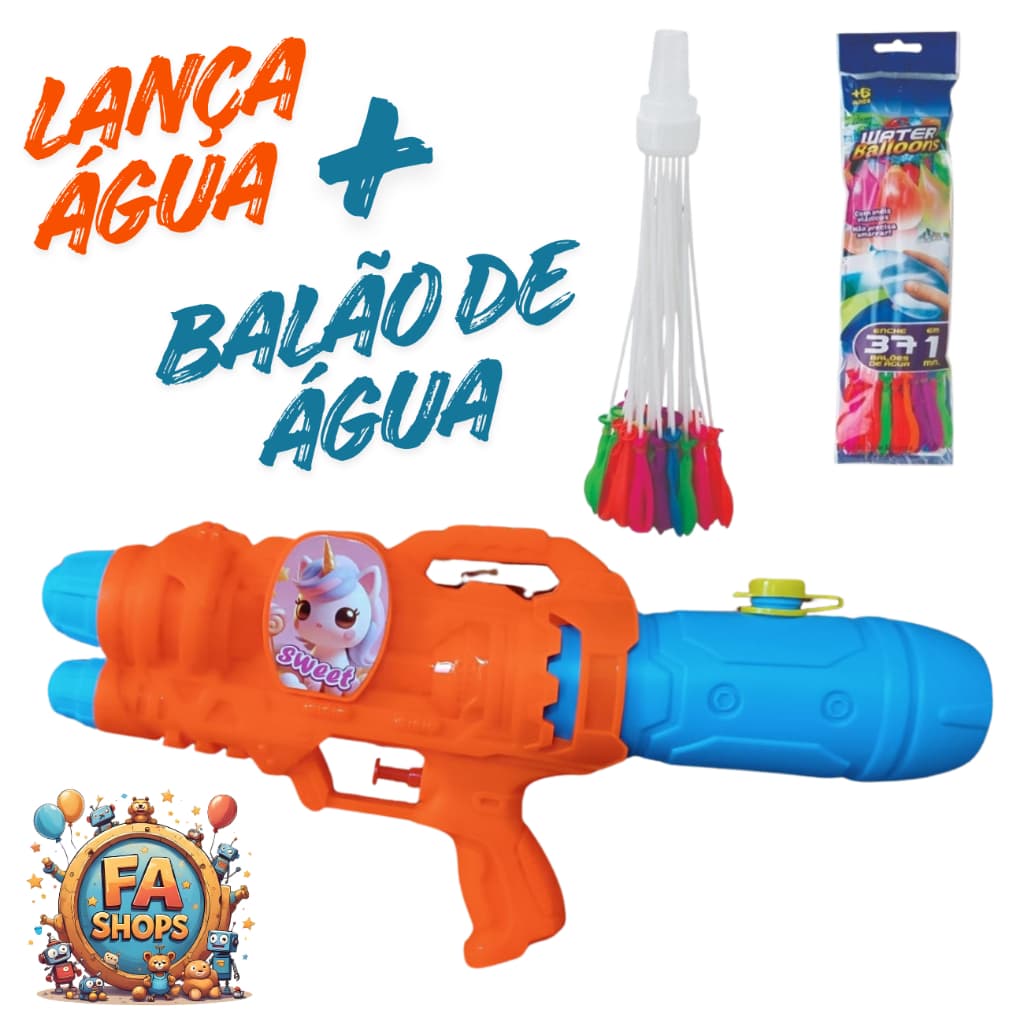 Arminha Pistola Lança Água Water Gun Verão Com Brinde Balão