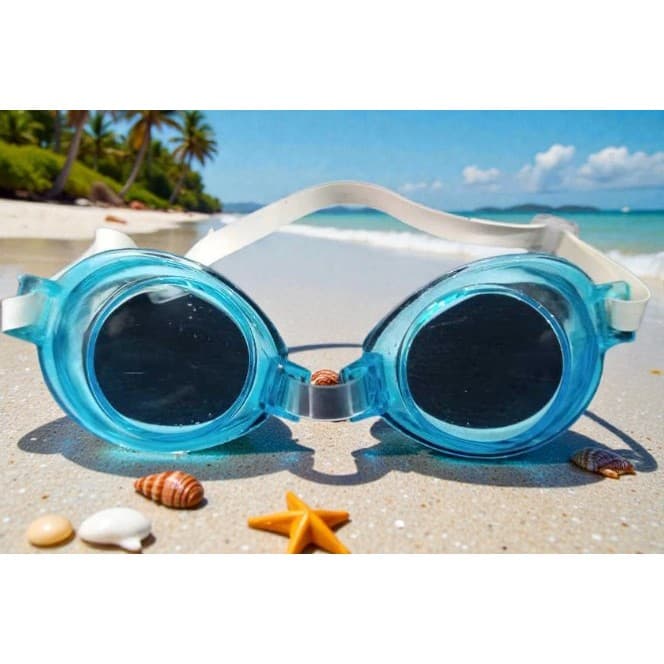Óculos de Natação  Piscina  Praia  Mergulho Ajustável para Adulto e criança Azul