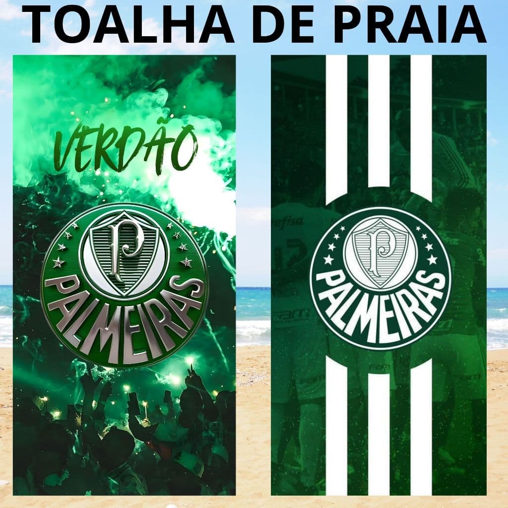 Toalha de Banho Time Palmeiras Porco Praia Piscina Felpa Estampada Torcida