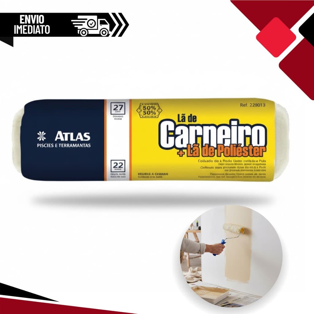 ROLO DE  LA CARNEIRO MISTO 23 CM S/C 228/22 ATLAS