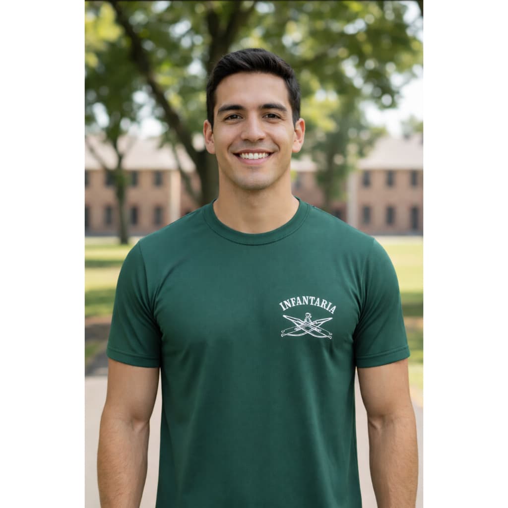 Camiseta Exército Infantaria Manga Malha Fria