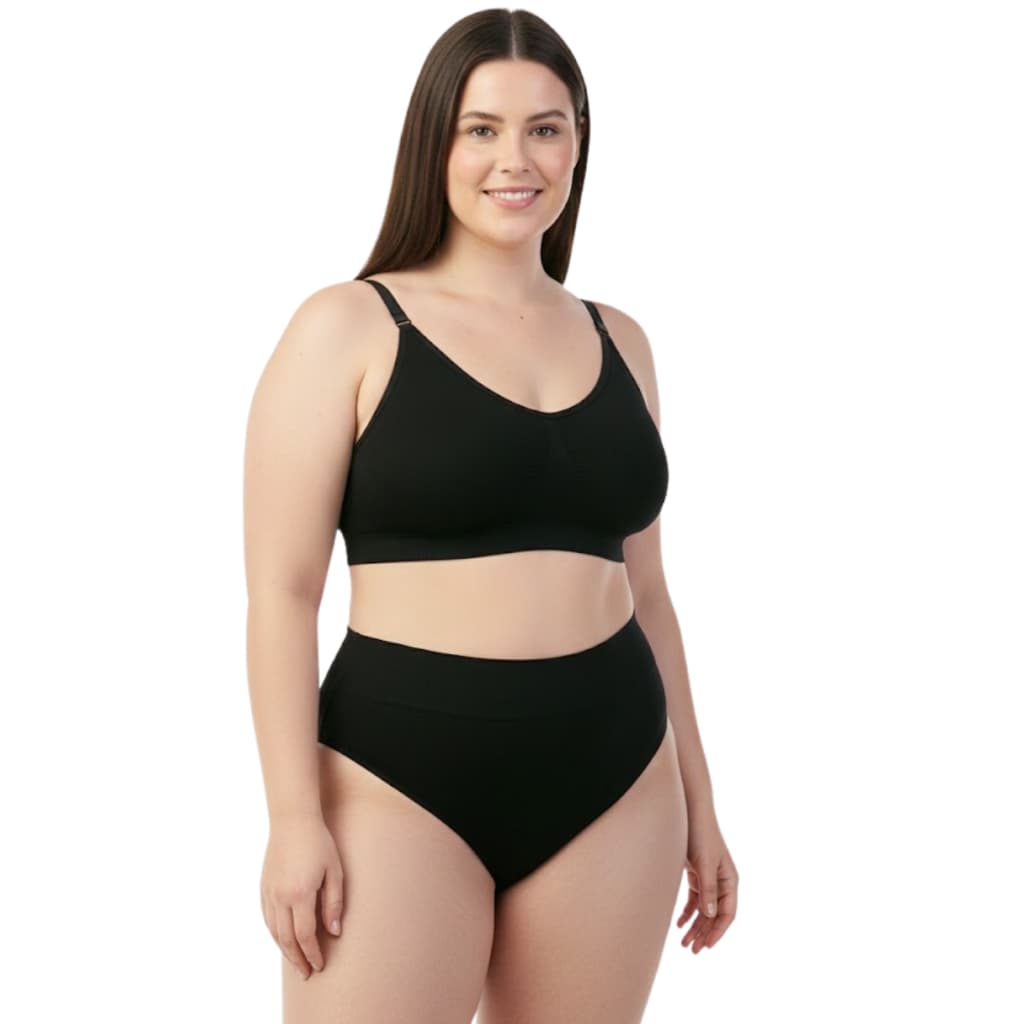 Sutiã Plus Size Com Bojo Removível Alça Larga Sem Costura