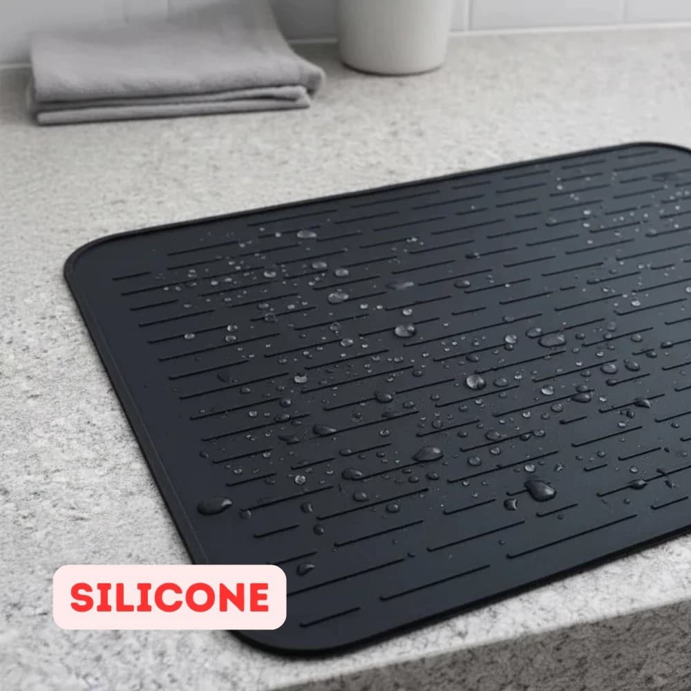 Tapete de Pia Bancada Escorredor de Louças Silicone Multifuncional Antiderrapante Cozinha 40cm