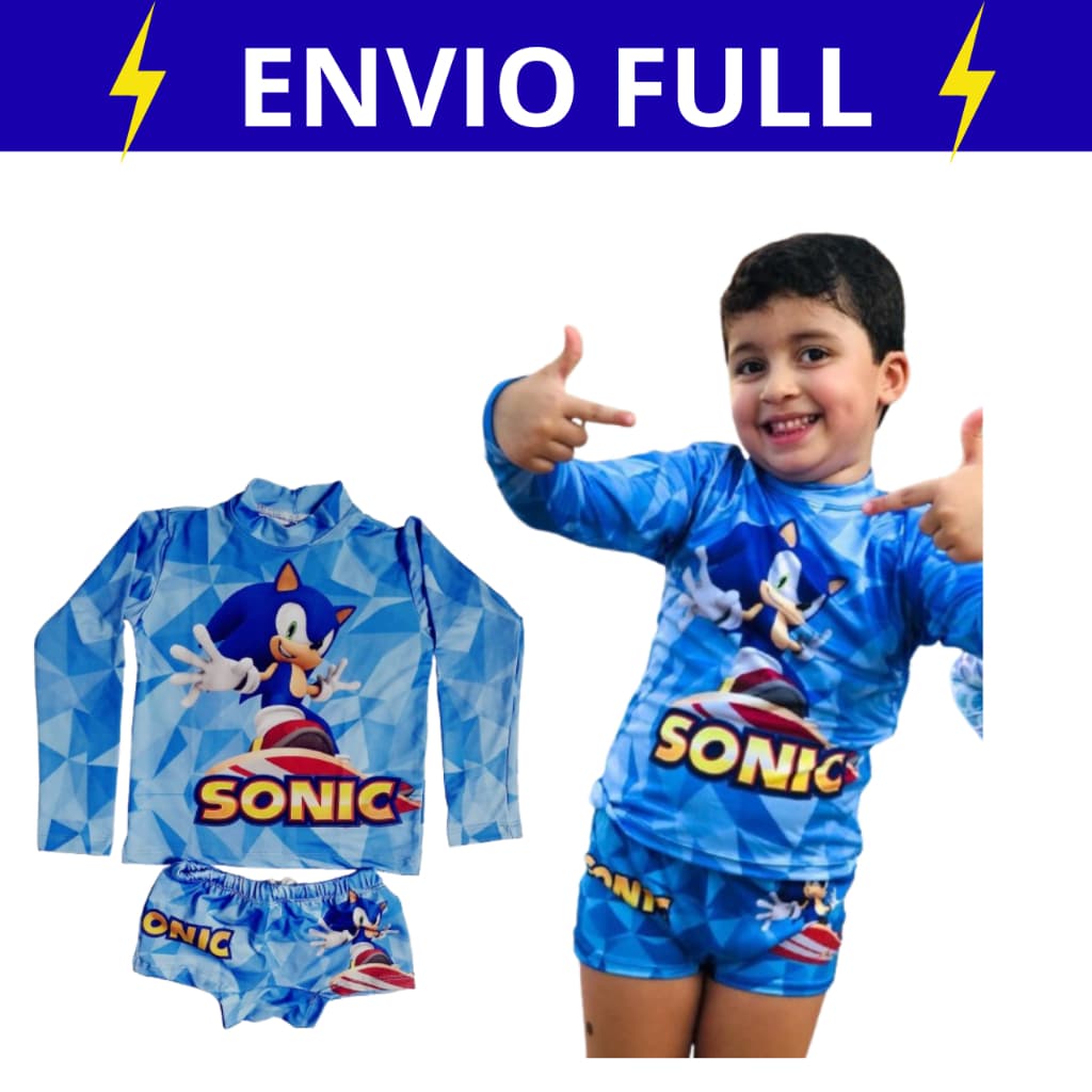 Conjunto de Banho Infantil menino verão camisa Uv e sunga
