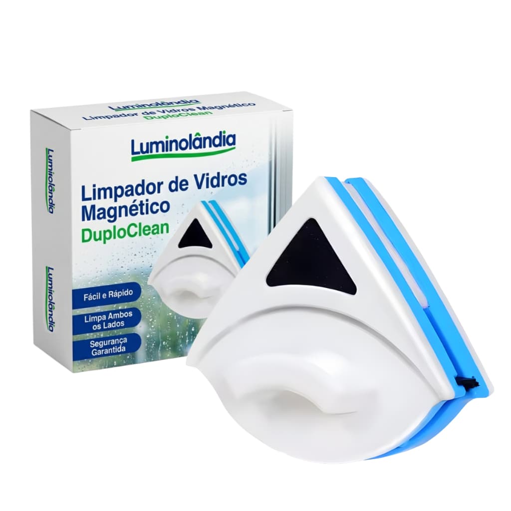 Limpador De Vidro Rodo Magnético Duploclean Luminolândia Janela Apartamento Vidro Sacada Prédios