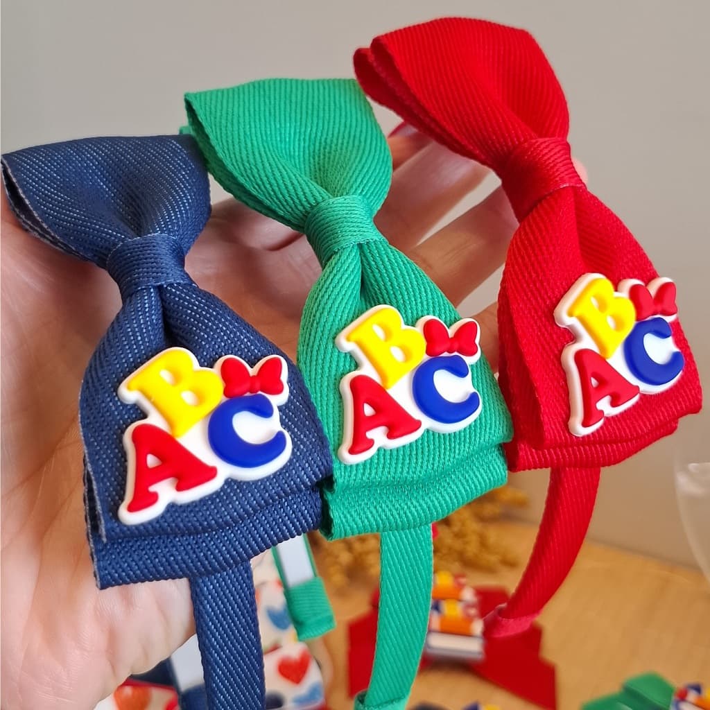 Laço escolar infantil Tiara escolar resistente infantil menina Kit de laços escolares volta às aulas