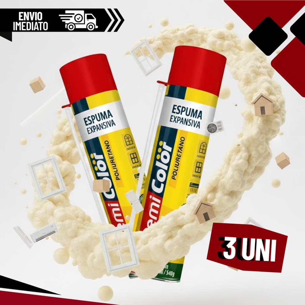 Kit 2 Espuma Expansiva Prime Chemicolor Poliuretano 500ml / 280g Uso Geral MP90