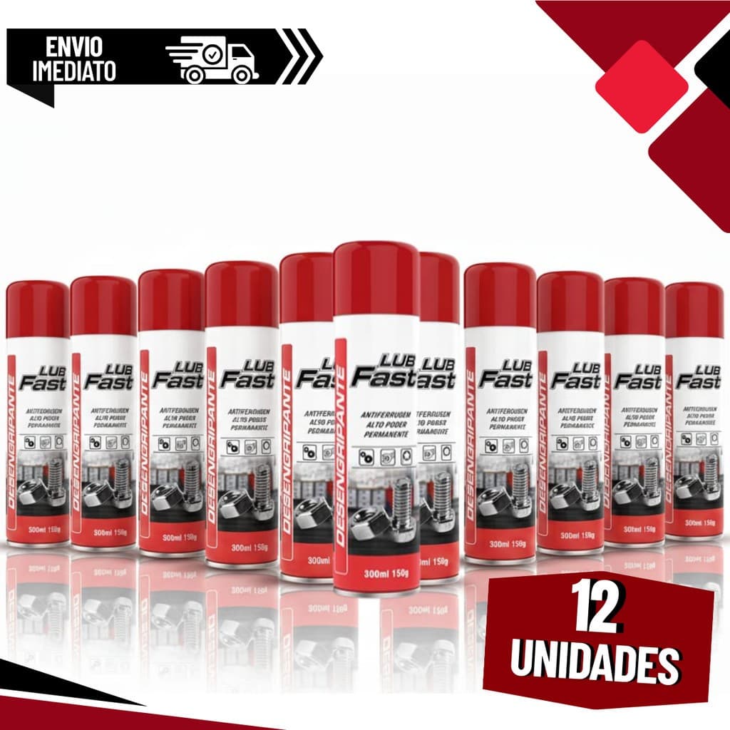Kit Óleo Spray Desengripante Antiferrugem Multiuso Lubrificanre LubFast 300ml Top