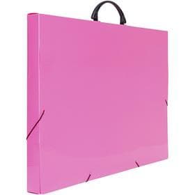 Kit 2 Pastas Polionda com Alça Maleta A3 Colors Rosa Pink e Azul 35x33x50,5cm