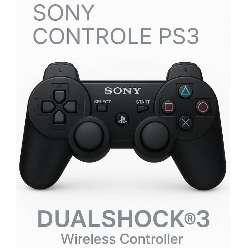 Controle PS3 DualShock® 3 Wireless Preto Joystick Sem Fio