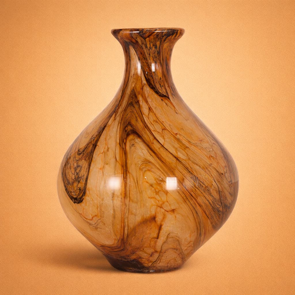 Vaso Murano Decorativo Ambar 24,5x18,5cm Casa, Decor Sala