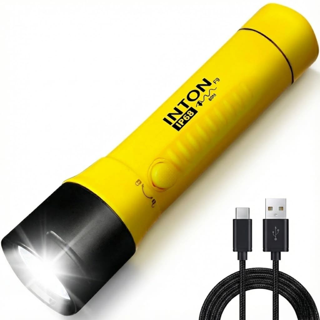 Holofote Mergulho Profissional Inton F9 3000lm 100m Pesca Sub 10h Bateria