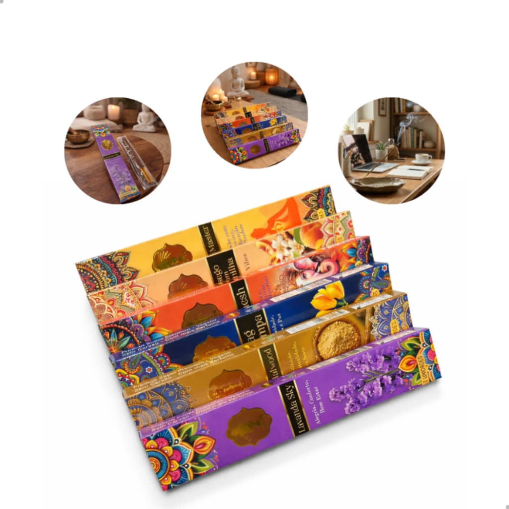 Kit 6 Incensos Love Massala Vários Aromas Fragrâncias