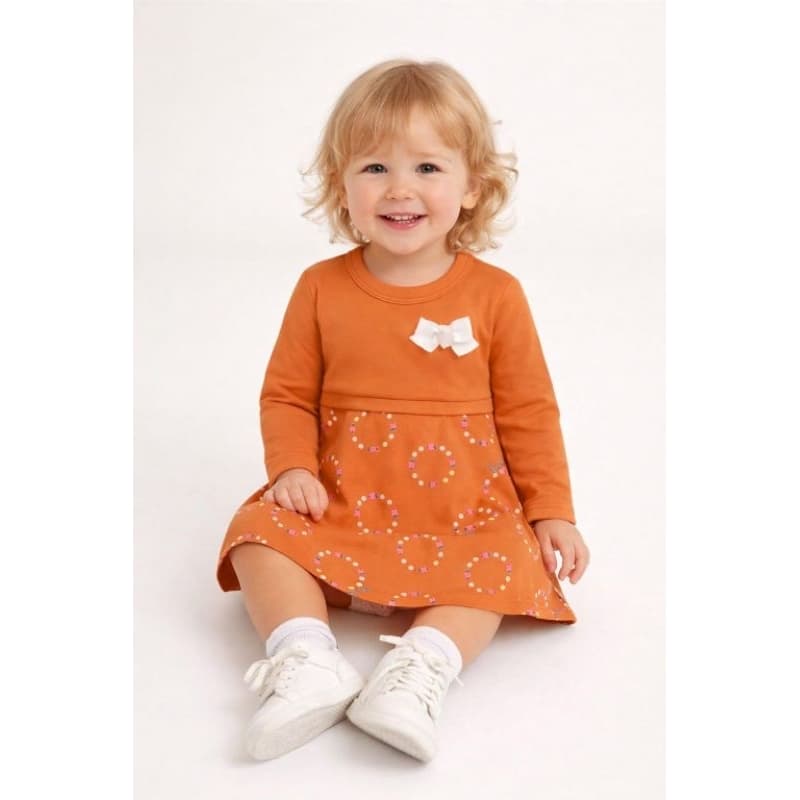 Vestido Infantil Menina Marlan Tamanho 2 | Vestido Infantil Em Moletom Felpado Joaninhas Marlan Tamanho 2