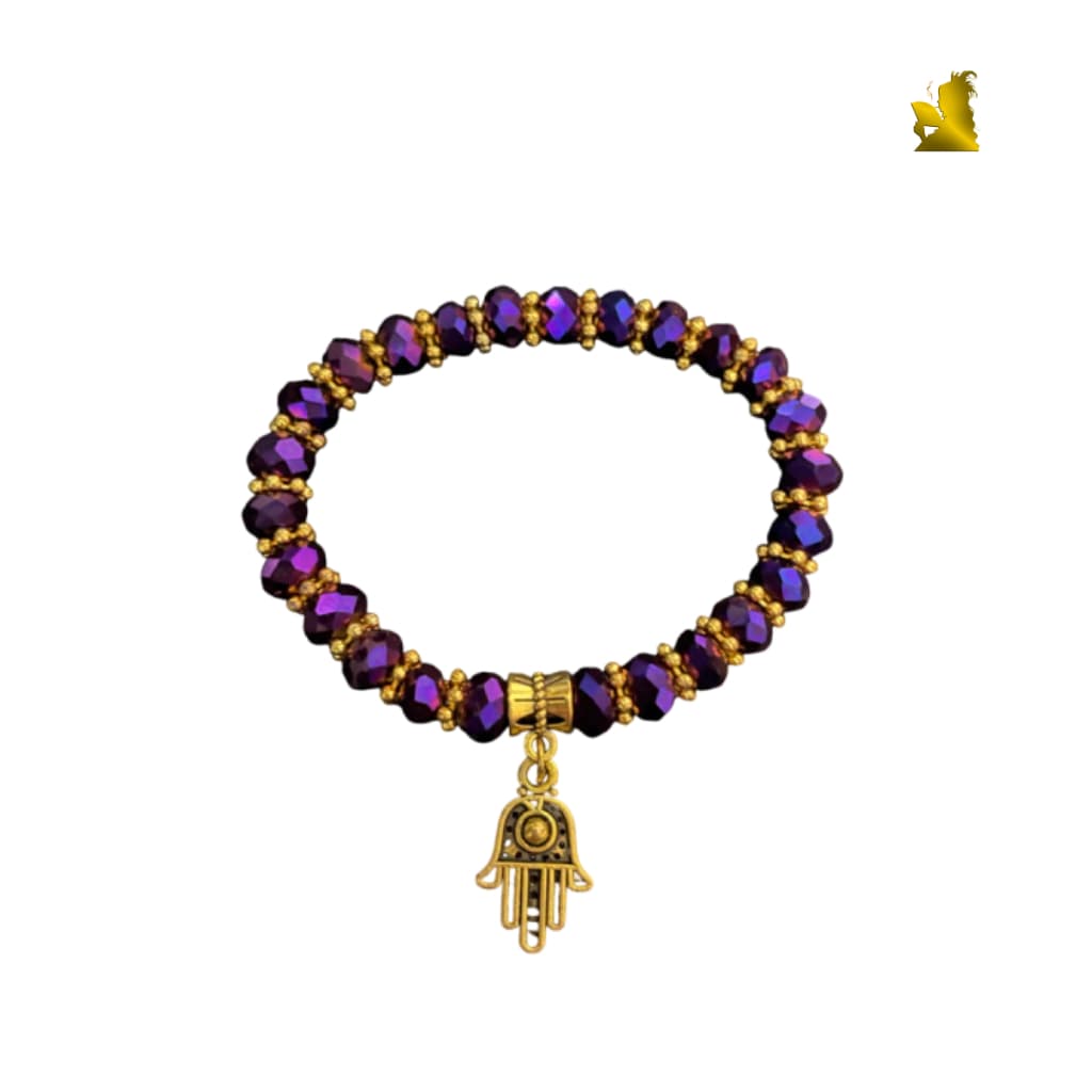 Pulseira de Proteçao hamsá roxa