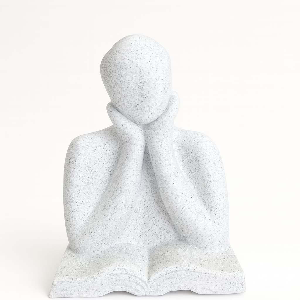 Escultura Decoração Leitura Decoração Pra Casa Cor Branco Mármore