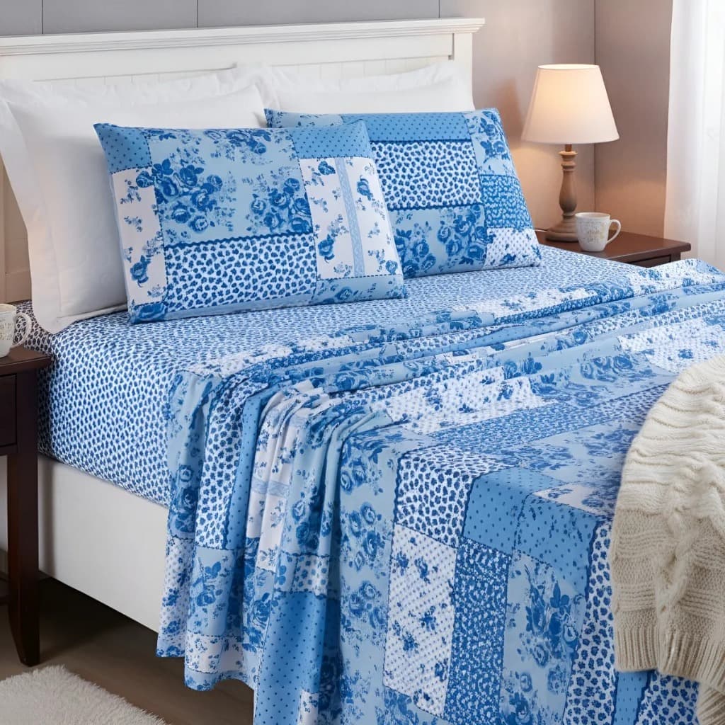 Jogo De Cama Casal King Size Florença 200 Fios Estampado 04 Peças Super Elegante