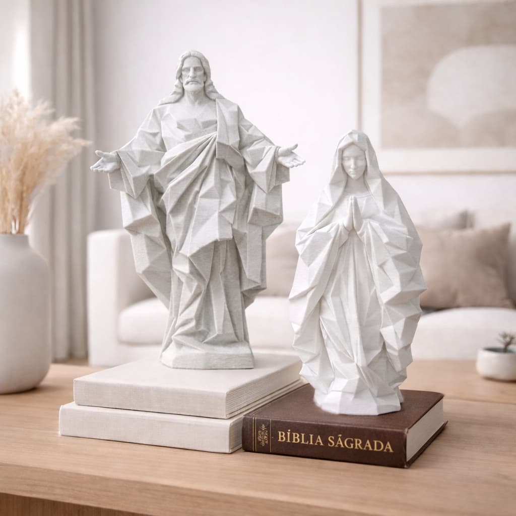 Kit Santa Maria & Jesus estátua Cristo e Virgem Maria, Decoração Religiosa, Santa Maria, Decoração, Religião, Católica
