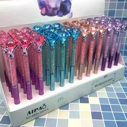 Caneta De Diamante Flor Cristal Esferográfica Ponta Fina Envia Cor Sortida