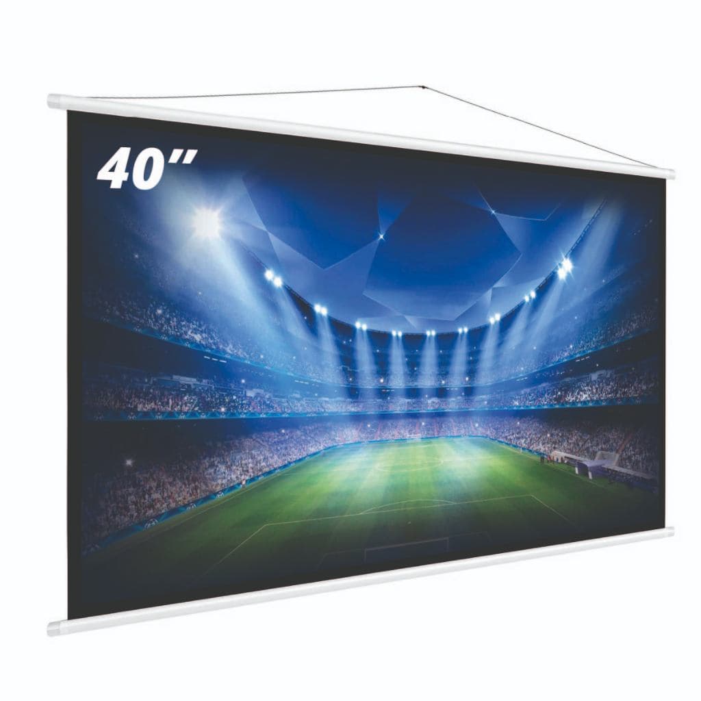 Tela De Projecao 40 Polegadas 105x80cm Portatil Lona Matte Antirreflexo Datashow Cinema Em Casa Igreja Bar