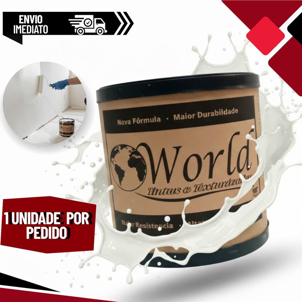 Massa Corrida World Tintas 25Kg Balde – Acabamento Liso e Fácil Aplicação