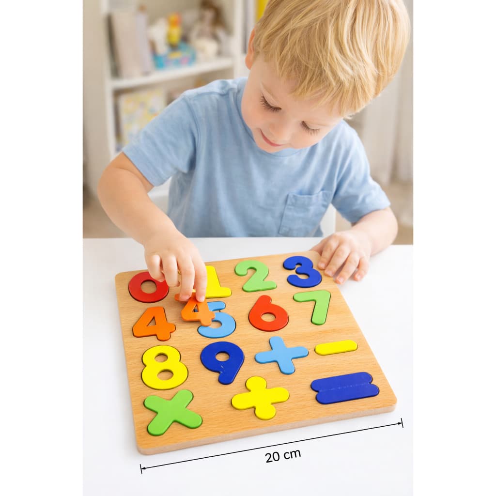 Brinquedo Educativo Tabuleiro Numerais MDF Números Coloridos  20x20 cm didatico pedagogico Reforço Escolar