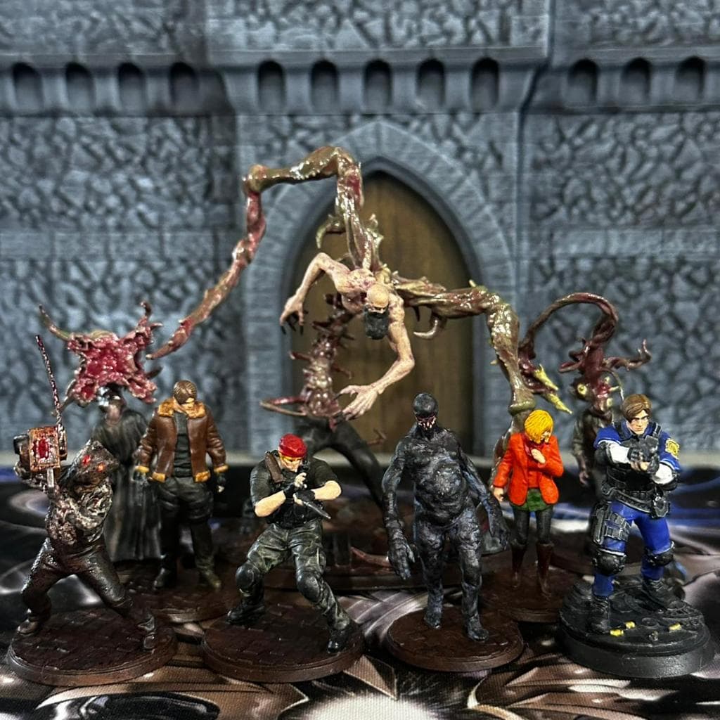 Miniaturas Pintadas de Resident Evil RPG Resina 9 peças