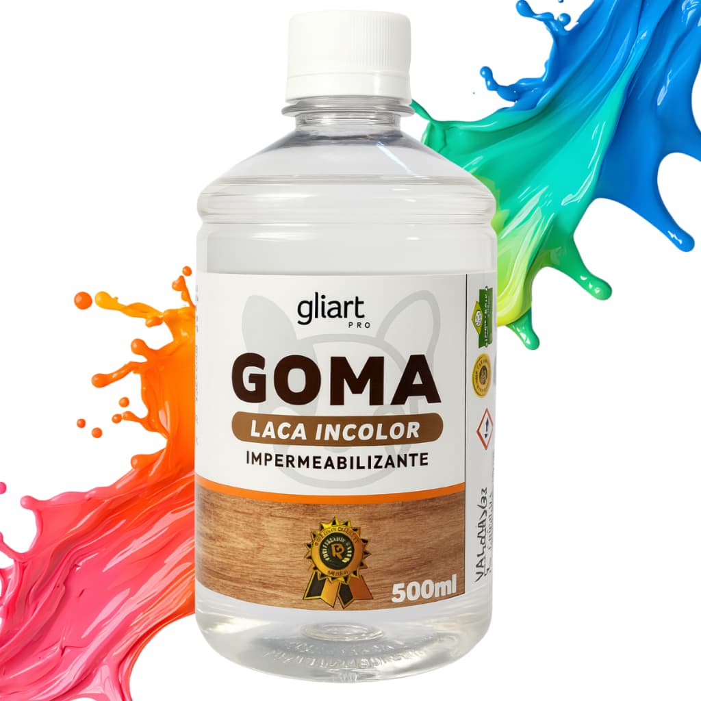 Goma Laca Incolor 500ml Seladora Transparente para Artesanato, Madeira, MDF e Acabamento Fácil e Uniforme