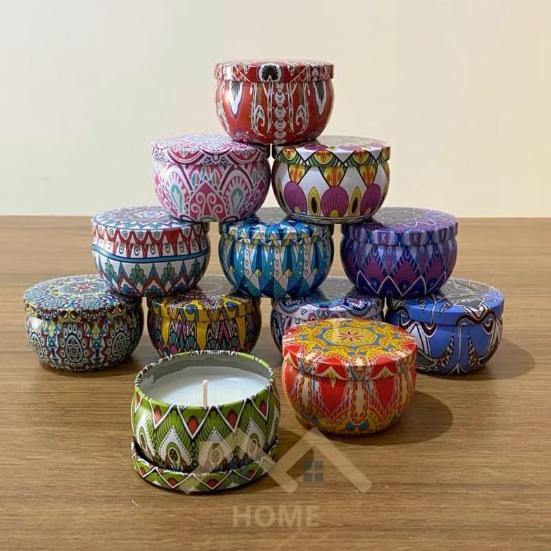 Vela DecorativaAromática 60g em Lata Mandala Perfumada 1 Unidade
