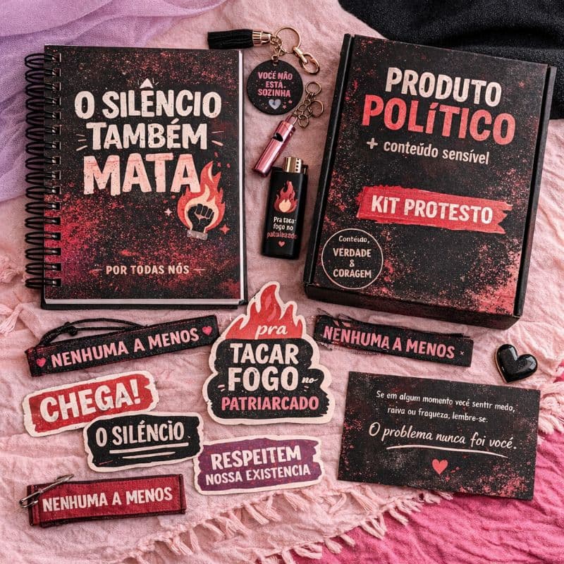 Caderno “Nenhuma a Menos” | Papelaria Feminista | Caderno com Frase Manifesto