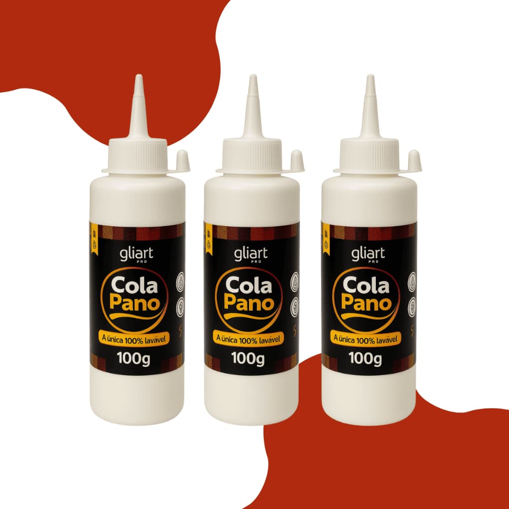 Kit 3 Cola Pano Tecido Gliart 100g para Artesanato Costura Reparos Manuais e Uso Profissional
