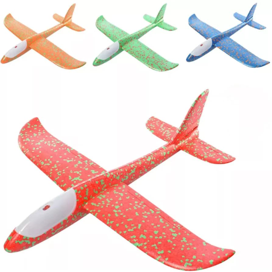 Avião Planador Gigante 49cm Espuma EPP Resistente | Brinquedo Voo Acrobático Lançamento Manual ✈️🌤️