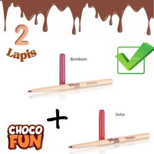 Lapis Retratil Labial Choco Fun 2 Unidades Dolce e Bom Bom