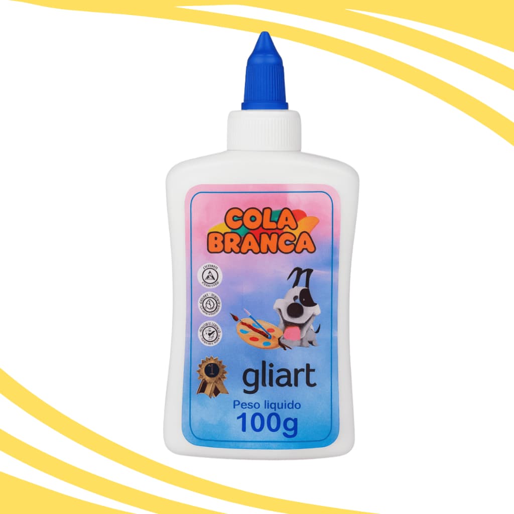 Cola Branca Escolar Pva Líquida Gliart 100g Para Papel Cartolina Papelão Caixa Escolar Tenaz
