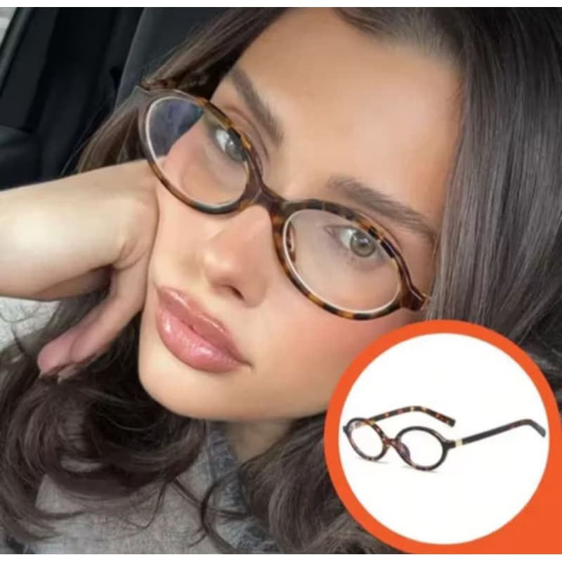 óculos oval de luxo|Proteção luz UV|modelo Virgínia Fonseca