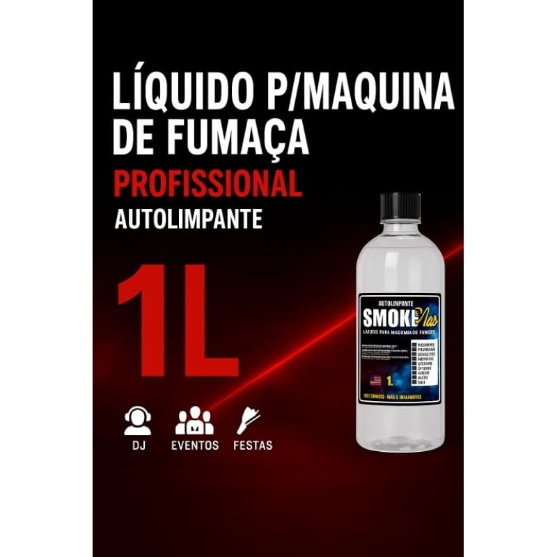 Smoke Plus Líquido Fluido para Máquina de Palco e Festas - 1L
