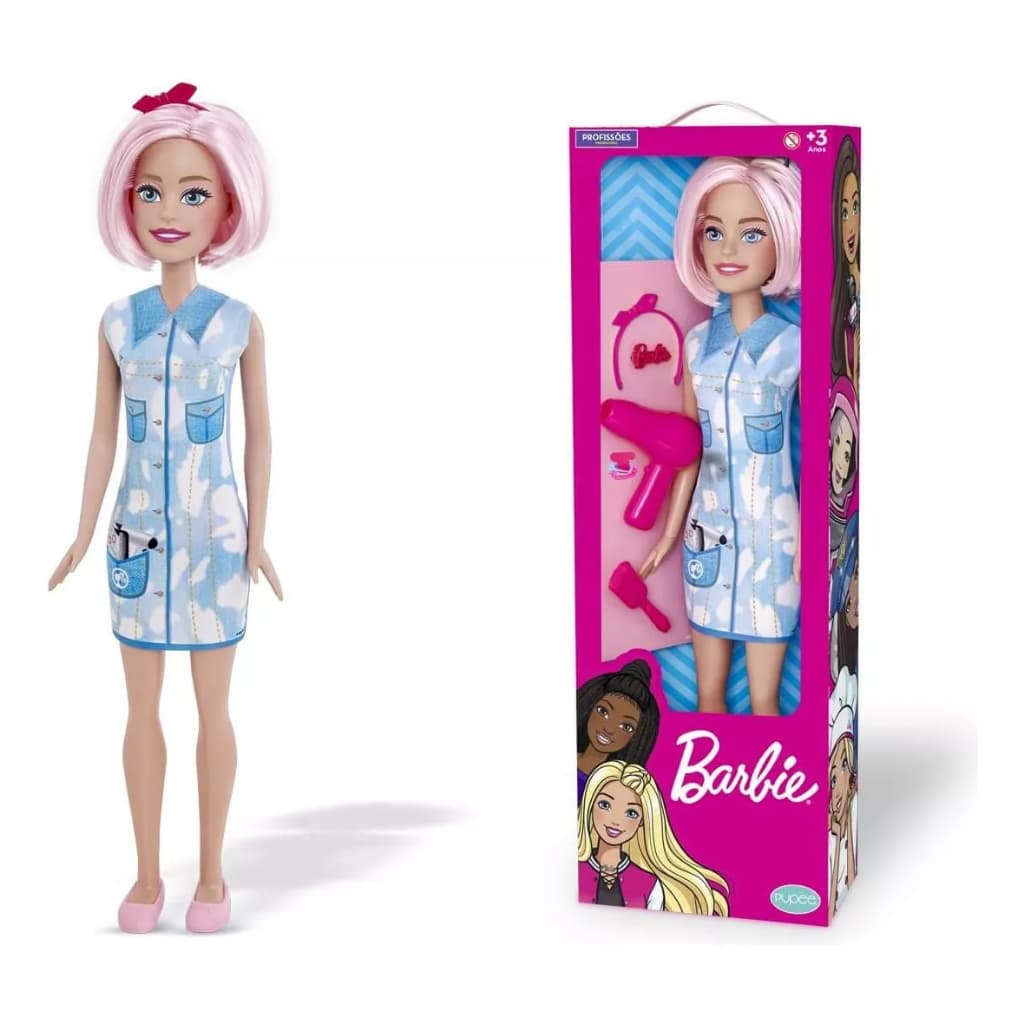 Barbie Profissões Large Doll Hair Cabelereira Articulada 65cm - Pupee